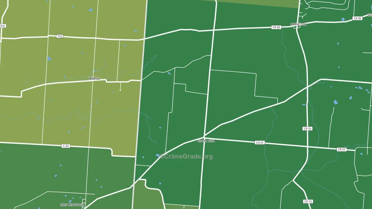 Cedarhill, OH Map of Drug-Related Crime Rates