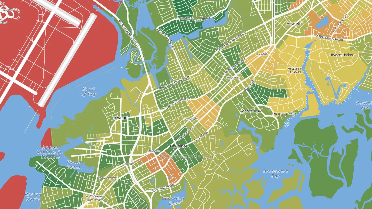 Cedarhurst, NY Map of Drug-Related Crime Rates