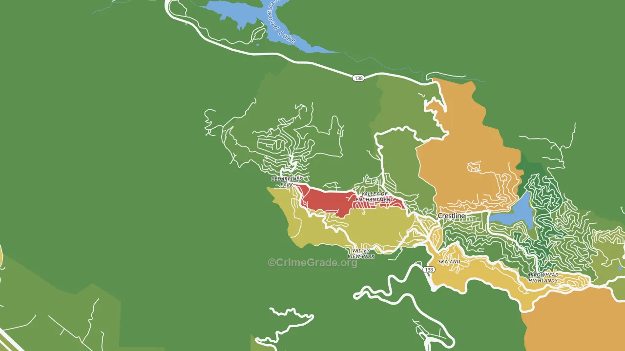 Cedarpines Park, CA Map of Drug-Related Crime Rates