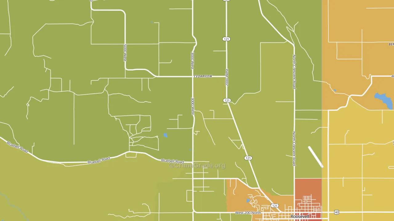 Cedarview, UT Map of Drug-Related Crime Rates