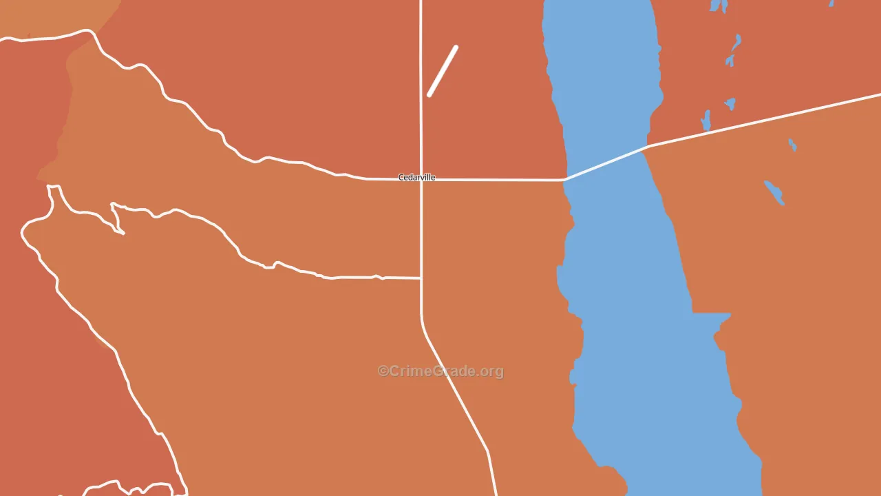 Cedarville, CA Map of Drug-Related Crime Rates