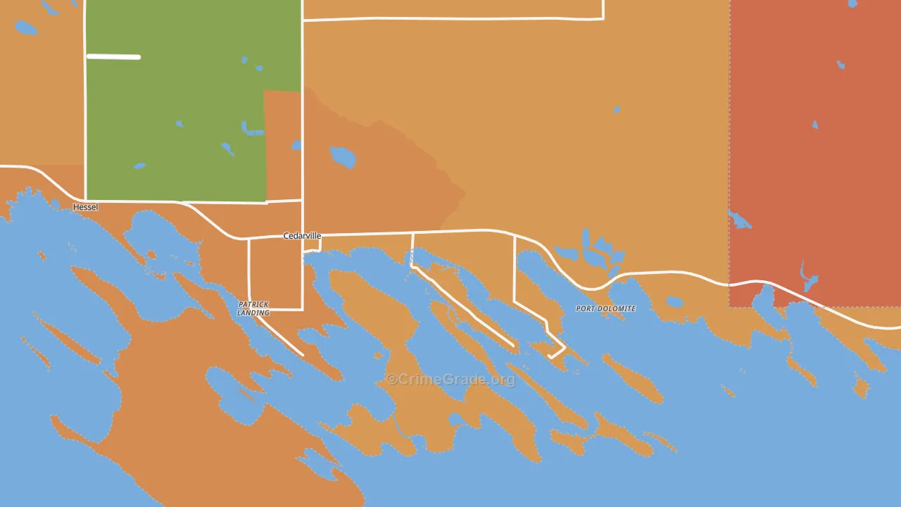 Cedarville, MI Map of Drug-Related Crime Rates