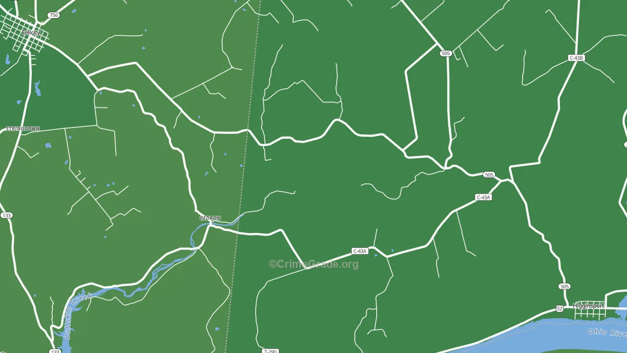 Cedron, OH Map of Drug-Related Crime Rates