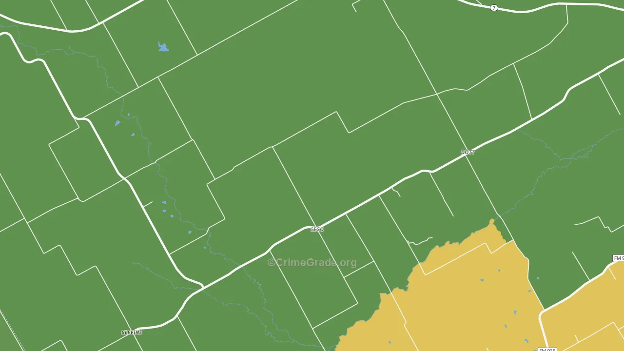 Cego, TX Map of Drug-Related Crime Rates