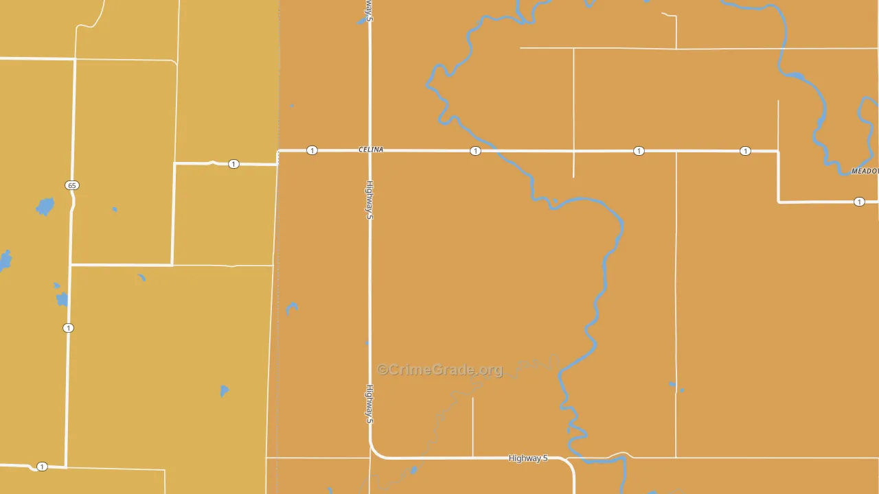 Celina, MN Map of Drug-Related Crime Rates