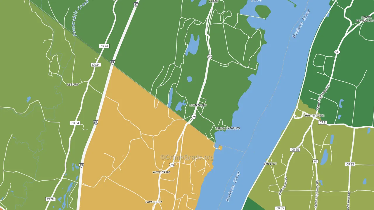 Cementon, NY Map of Drug-Related Crime Rates