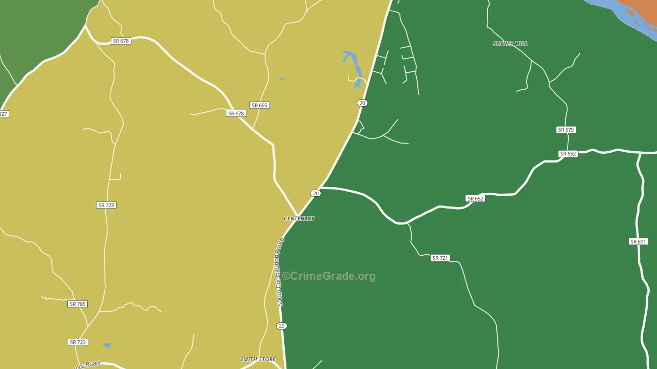 Centenary, VA Map of Drug-Related Crime Rates