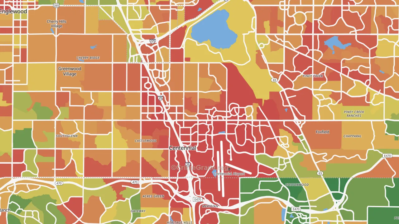 Centennial, CO Map of Drug-Related Crime Rates