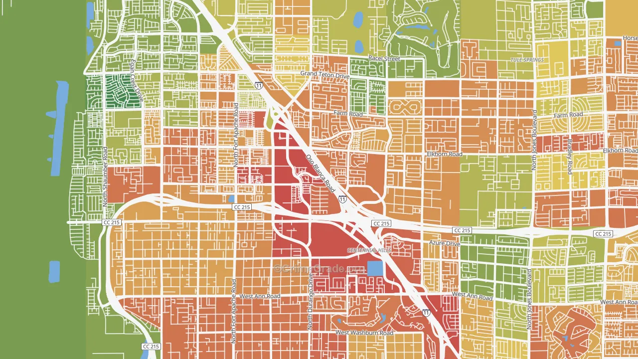 Centennial Hills, Las Vegas, NV Map of Drug-Related Crime Rates