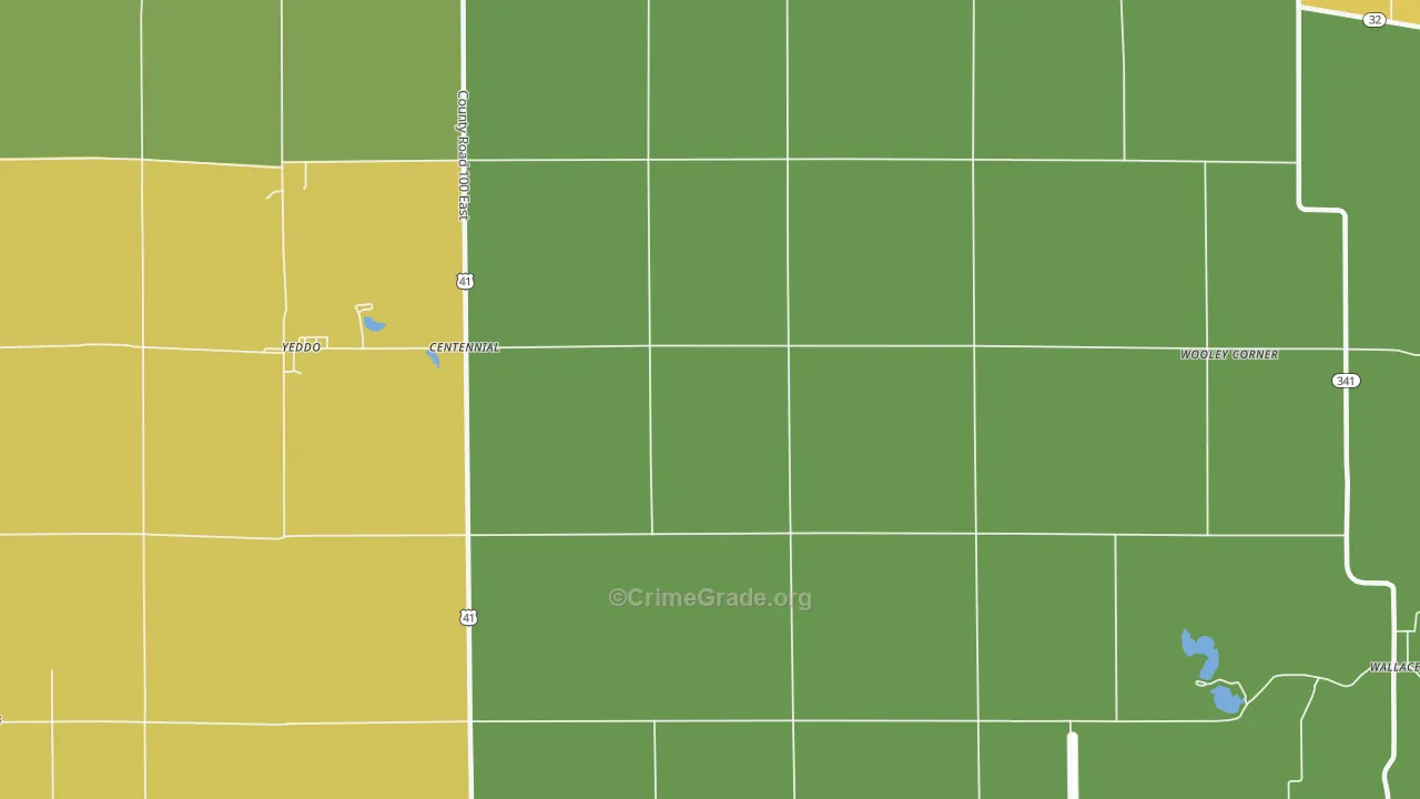 Centennial, IN Map of Drug-Related Crime Rates