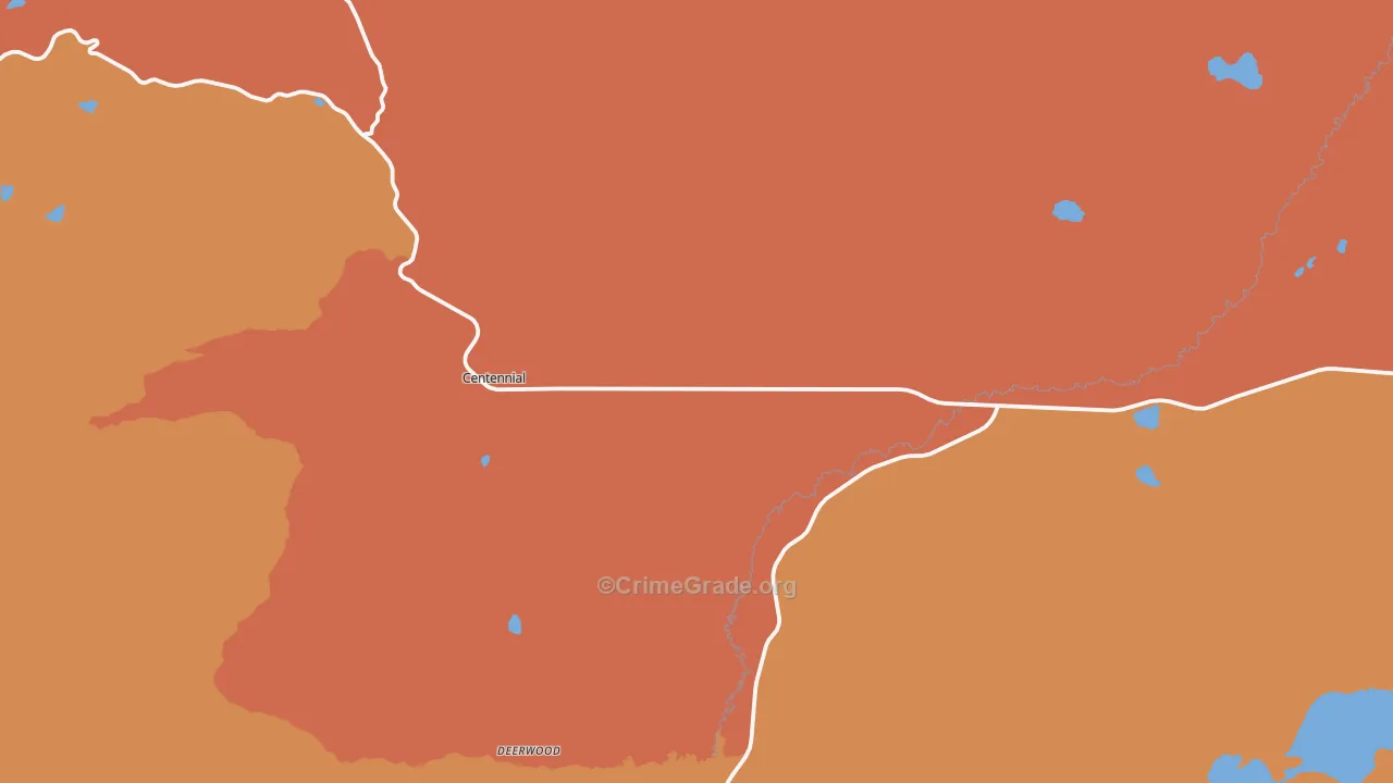 Centennial, WY Map of Drug-Related Crime Rates