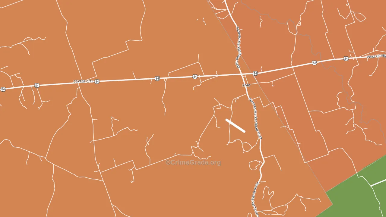 Center City, TX Map of Drug-Related Crime Rates