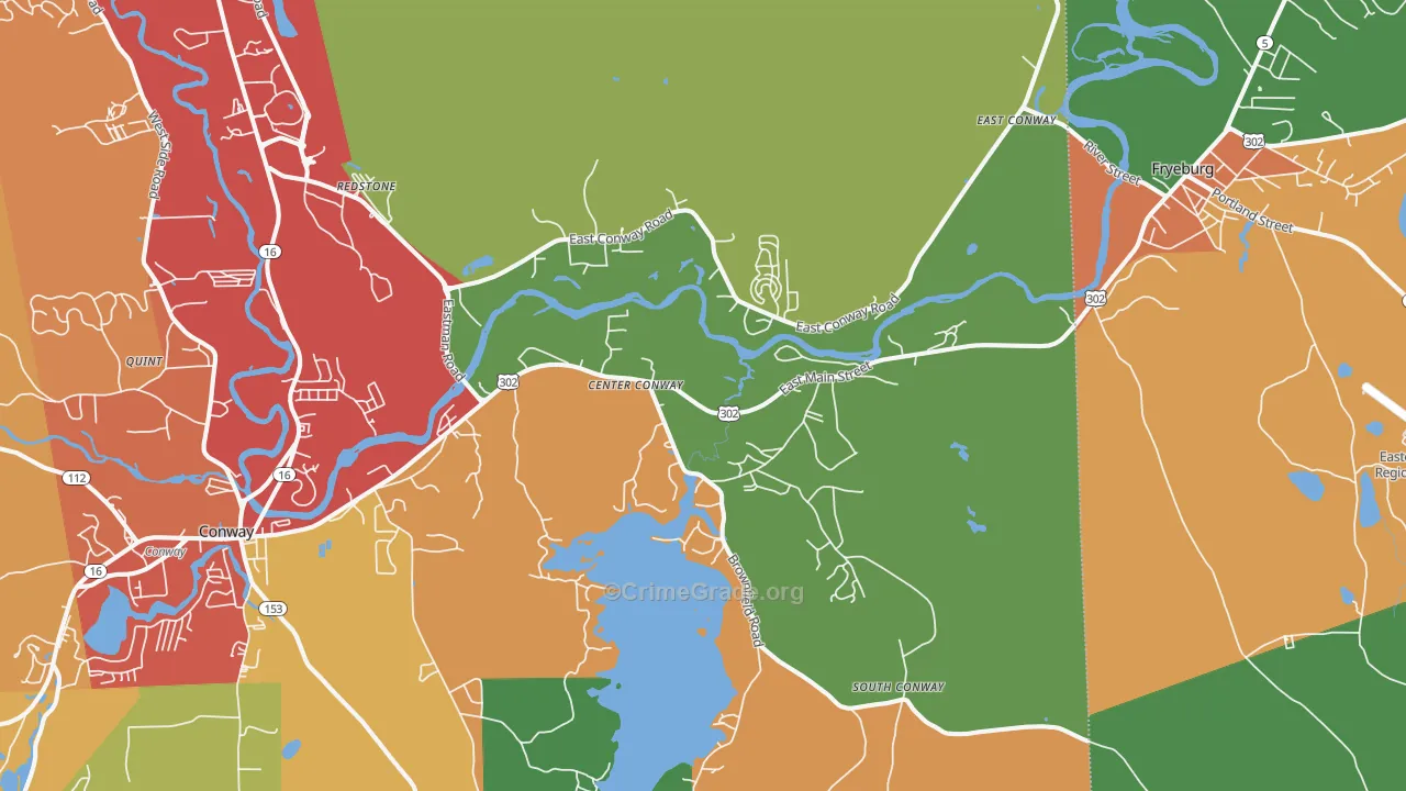 Center Conway, NH Map of Drug-Related Crime Rates