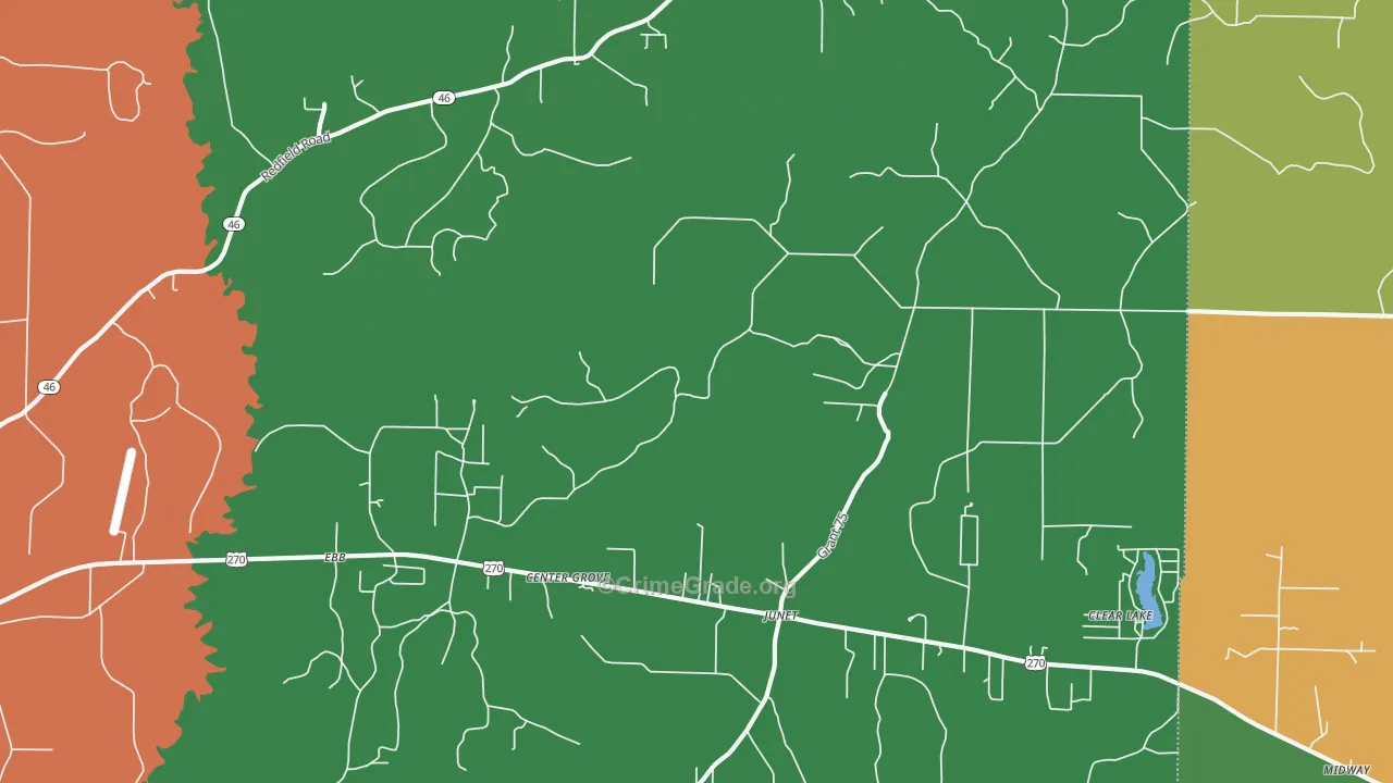 Center Grove, AR Map of Drug-Related Crime Rates
