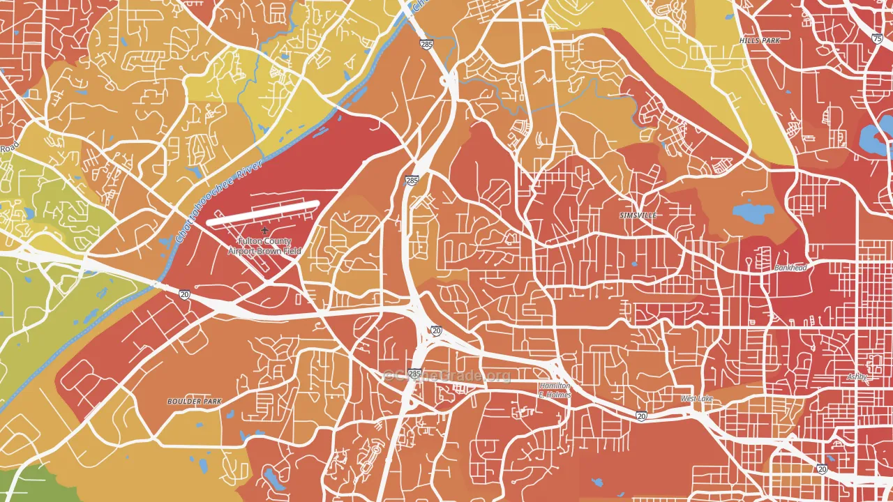 Center Hill, Atlanta, GA Map of Drug-Related Crime Rates