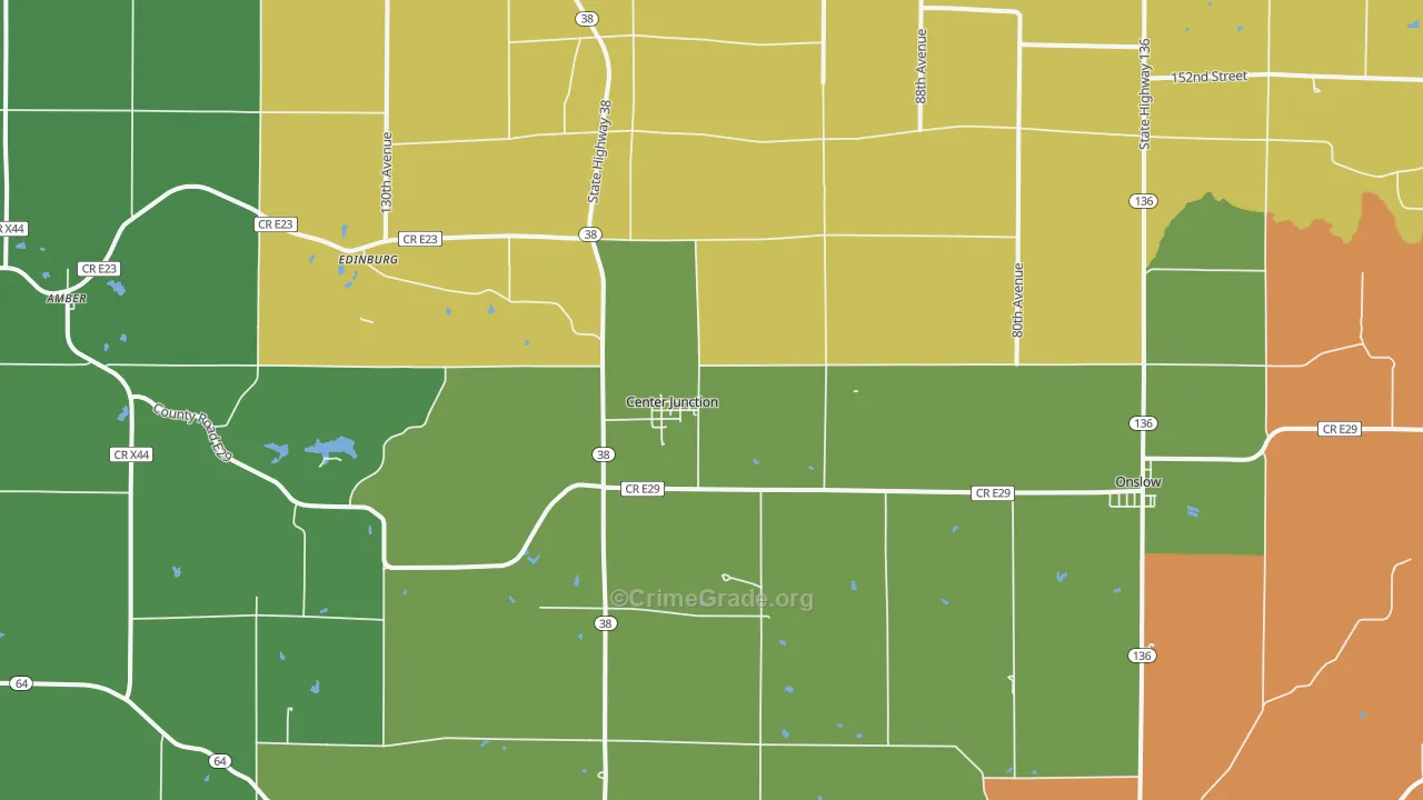 Center Junction, IA Map of Drug-Related Crime Rates
