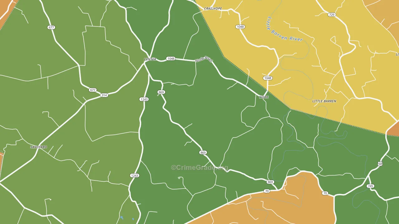 Center, KY Map of Drug-Related Crime Rates