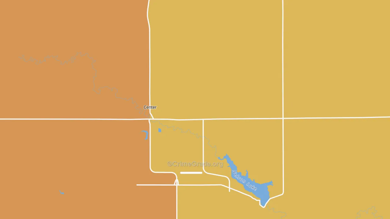 Center, ND Map of Drug-Related Crime Rates