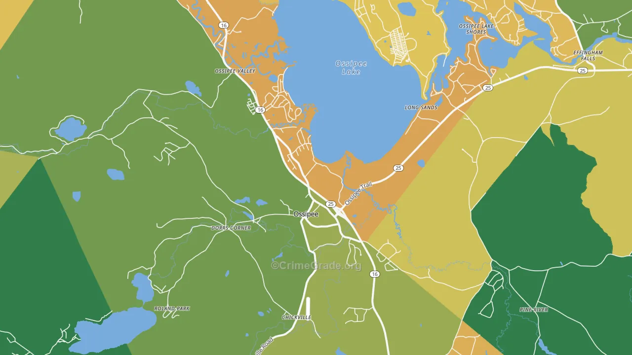 Center Ossipee, NH Map of Drug-Related Crime Rates