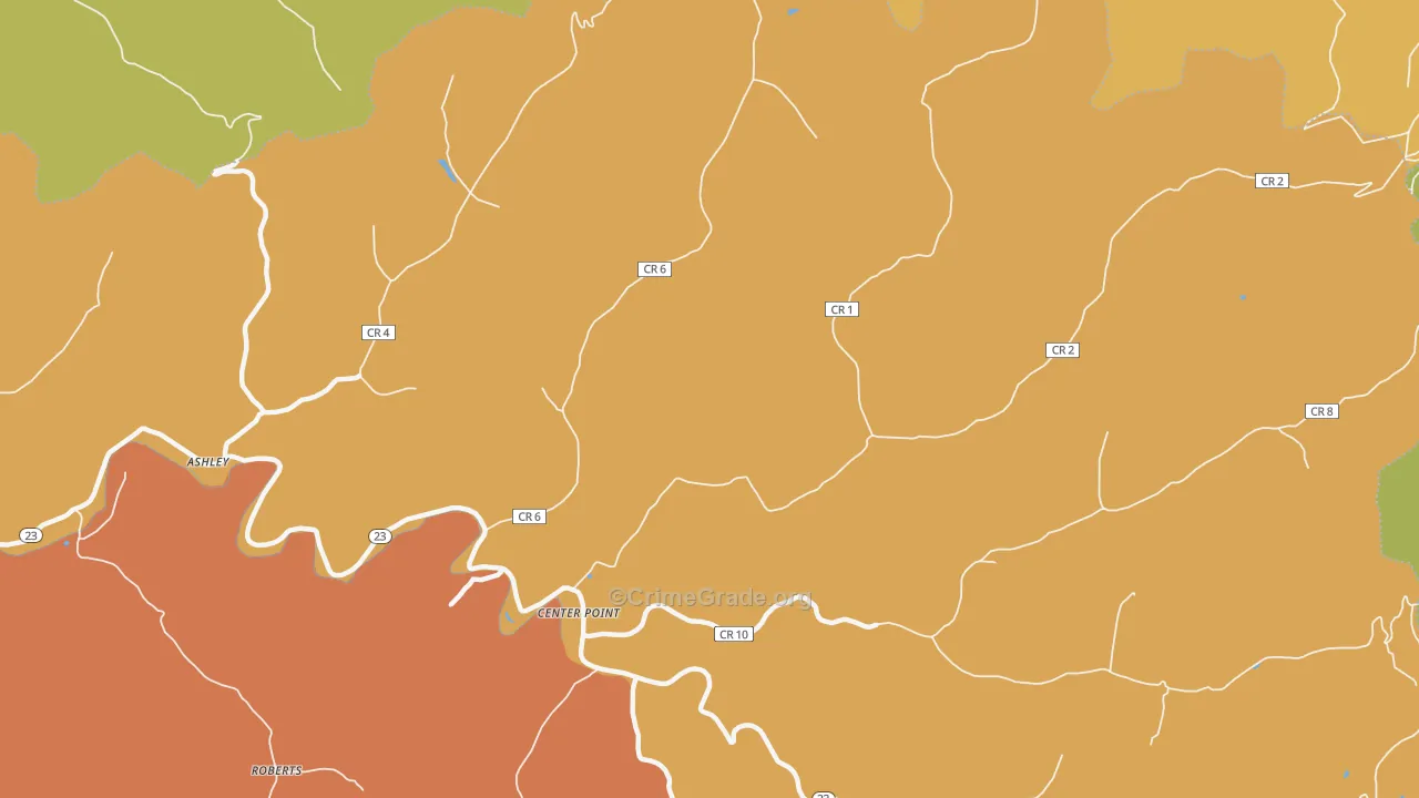 Center Point, WV Map of Drug-Related Crime Rates