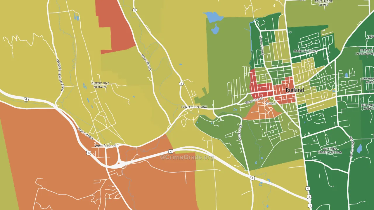 Center Rutland, VT Map of Drug-Related Crime Rates