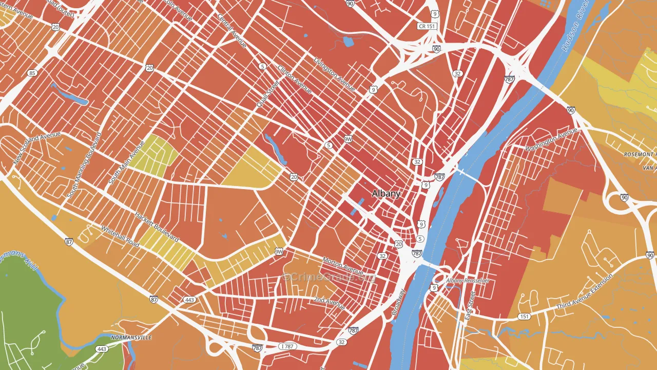 Center Square, Albany, NY Map of Drug-Related Crime Rates