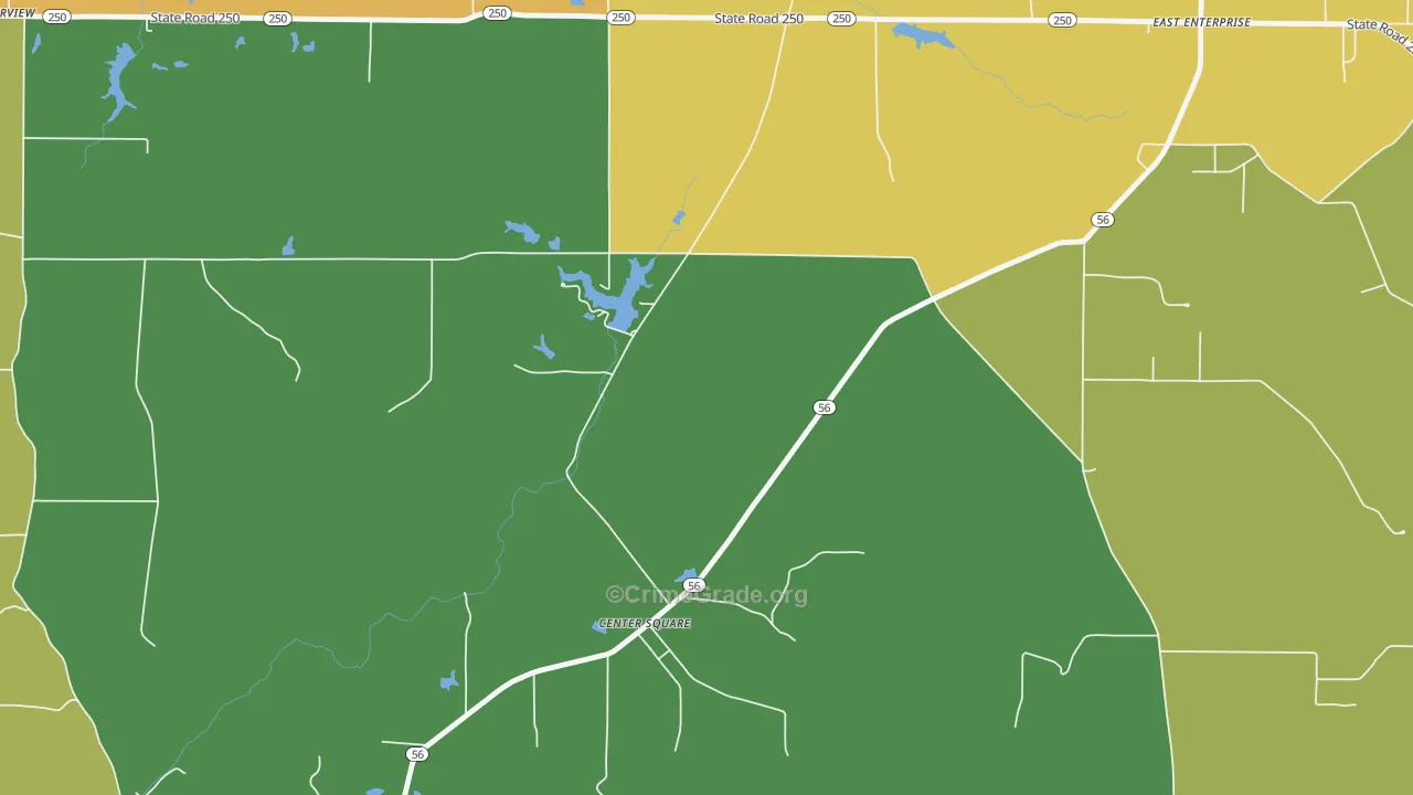 Center Square, IN Map of Drug-Related Crime Rates
