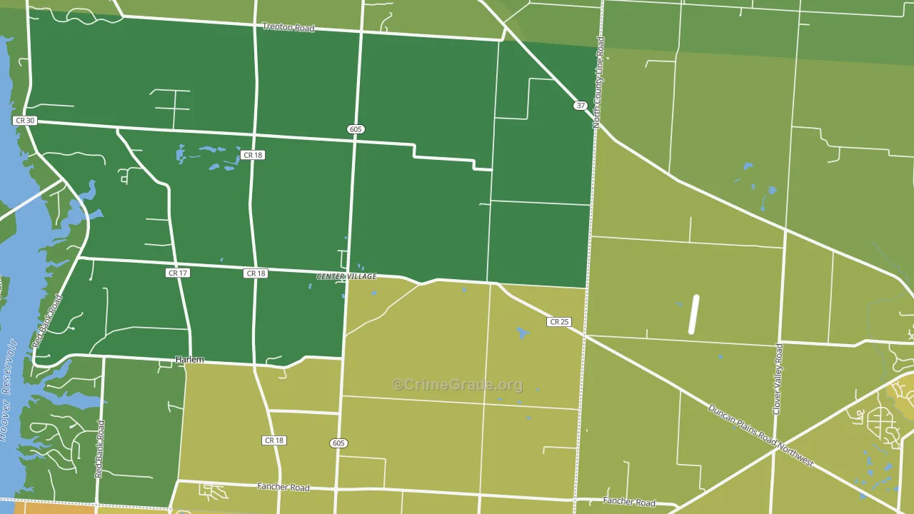 Center Village, OH Map of Drug-Related Crime Rates