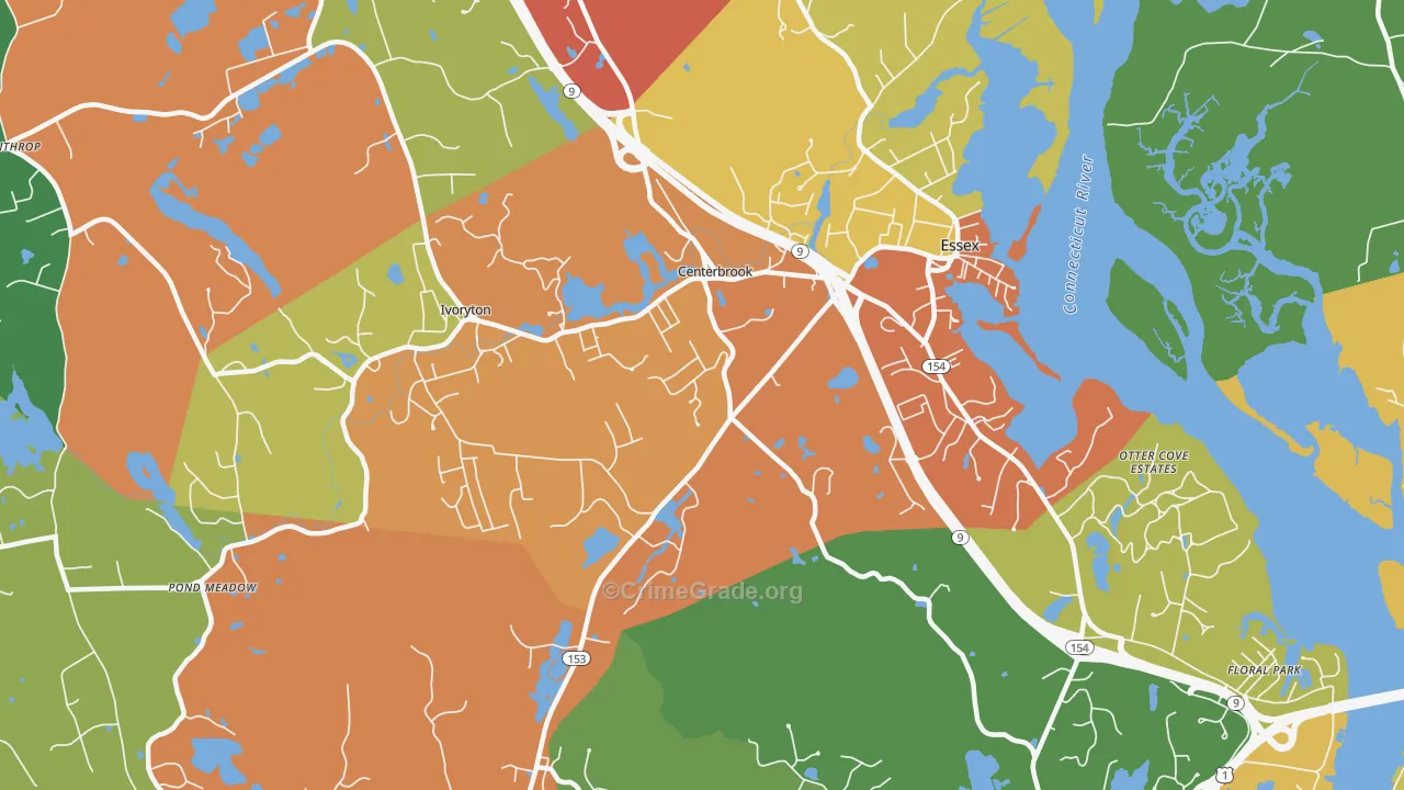 Centerbrook, CT Map of Drug-Related Crime Rates