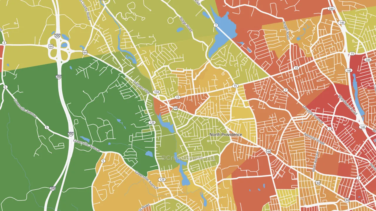 Centerdale, Providence, RI Map of Drug-Related Crime Rates