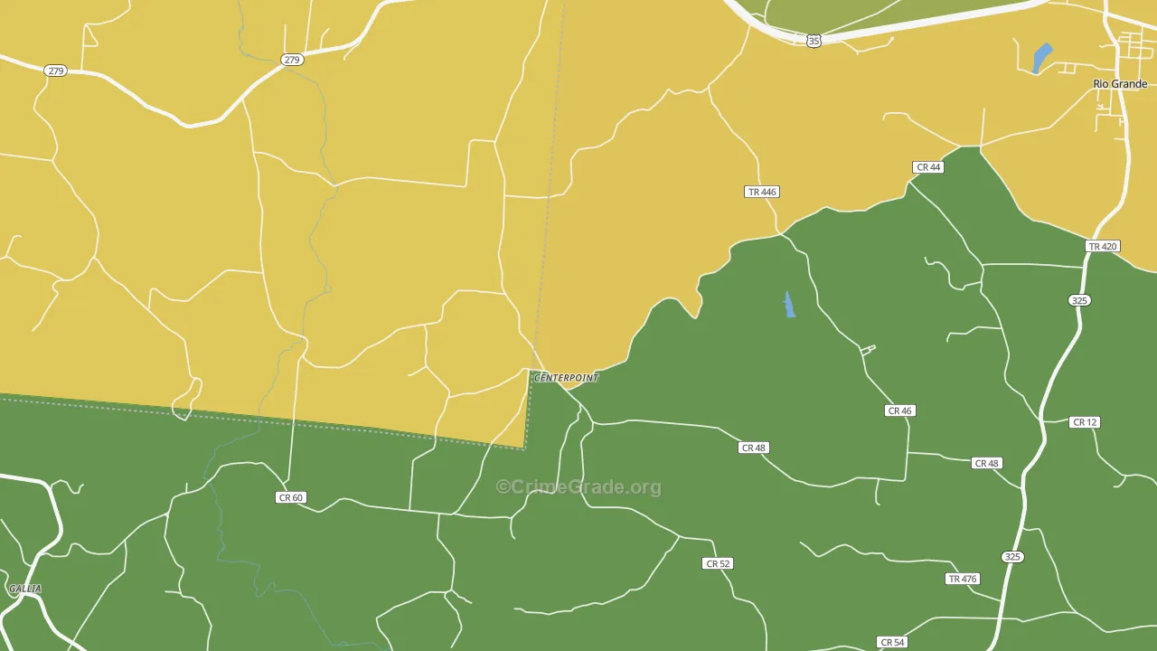 Centerpoint, OH Map of Drug-Related Crime Rates