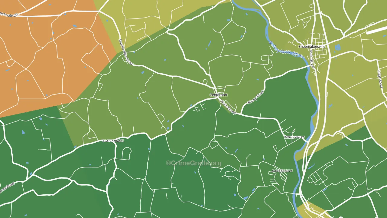 Centerport, PA Map of Drug-Related Crime Rates
