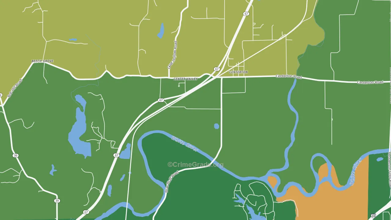 Centerton, IN Map of Drug-Related Crime Rates