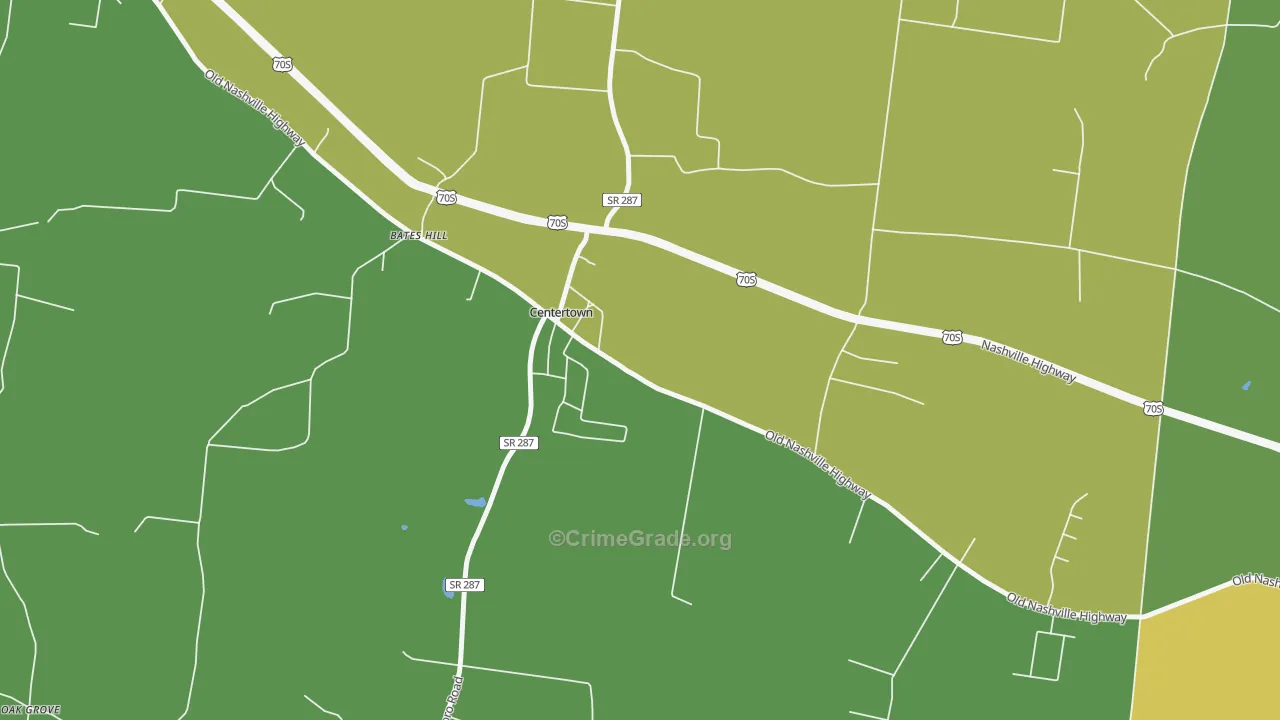 Centertown, TN Map of Drug-Related Crime Rates