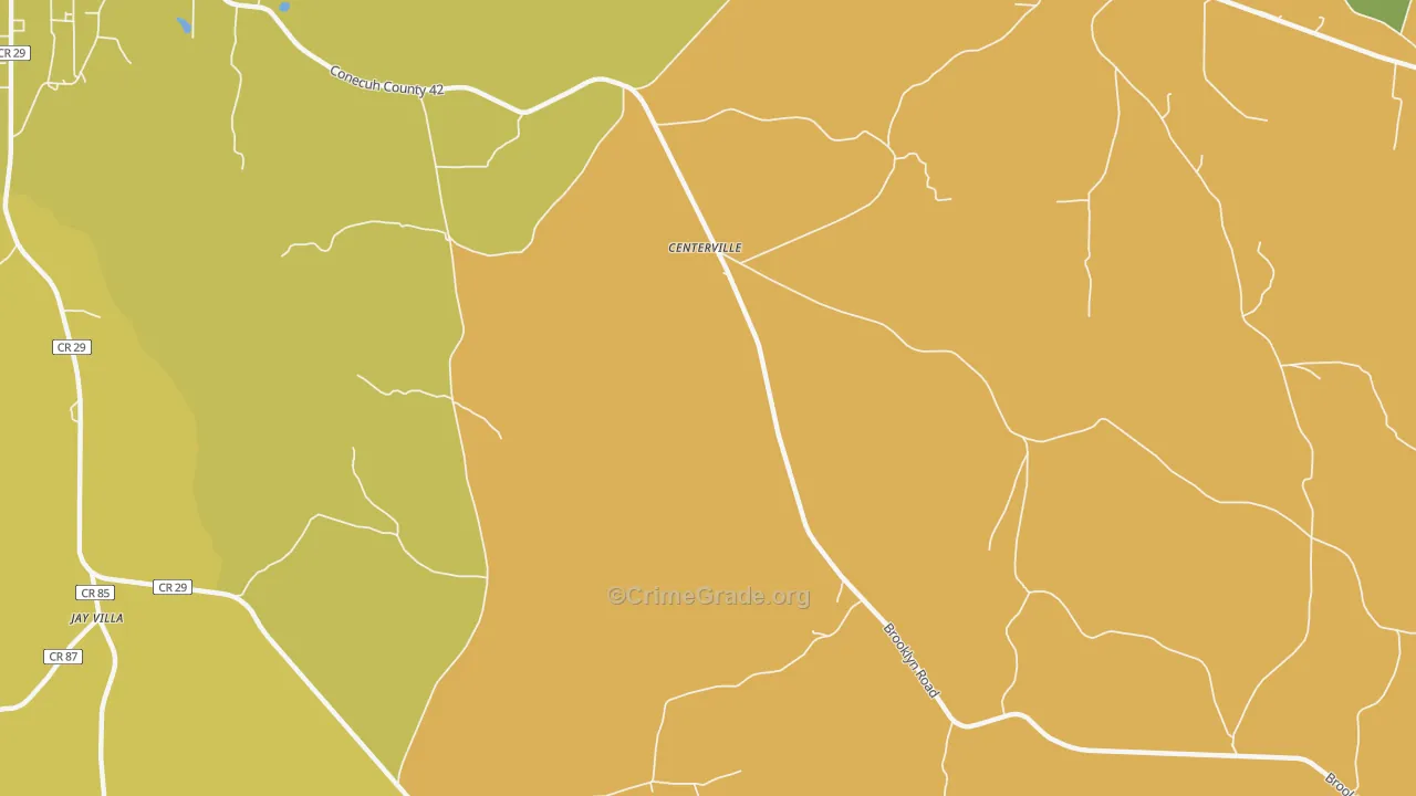 Centerville, AL Map of Drug-Related Crime Rates