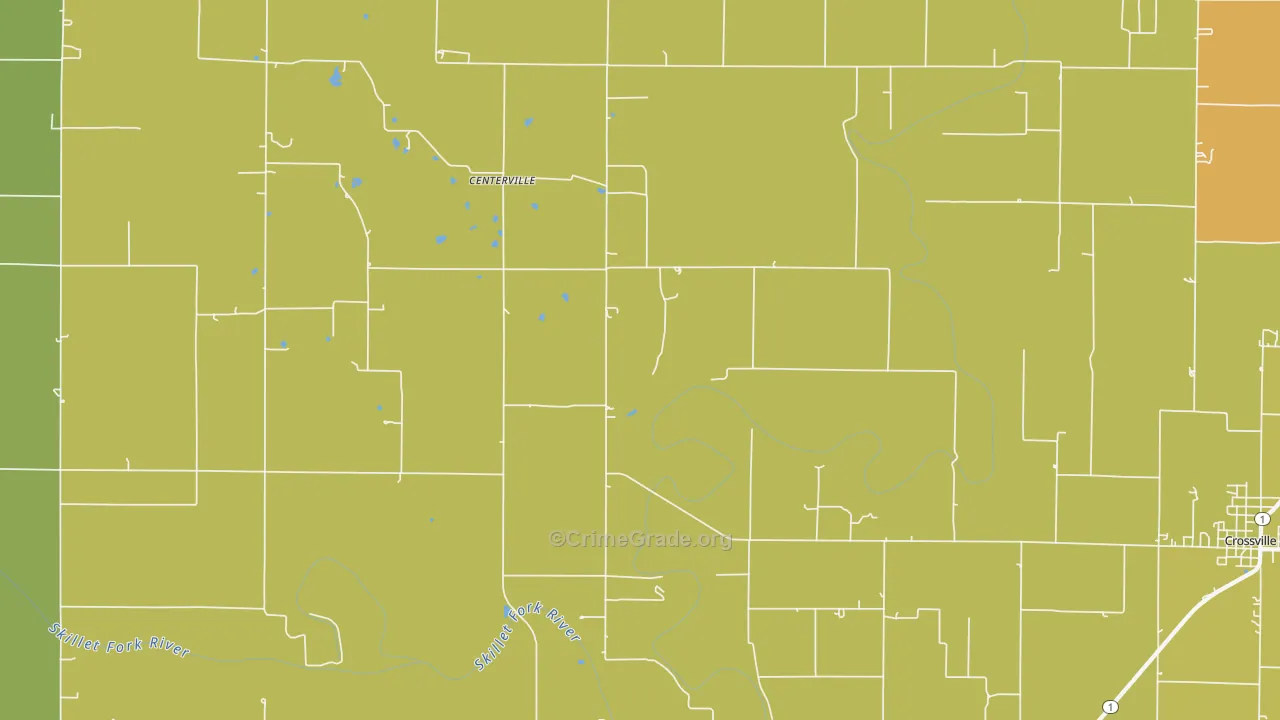 Centerville, IL Map of Drug-Related Crime Rates