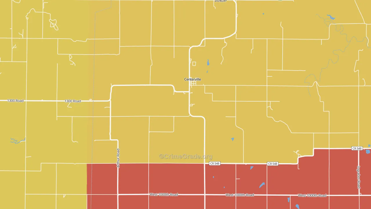 Centerville, KS Map of Drug-Related Crime Rates