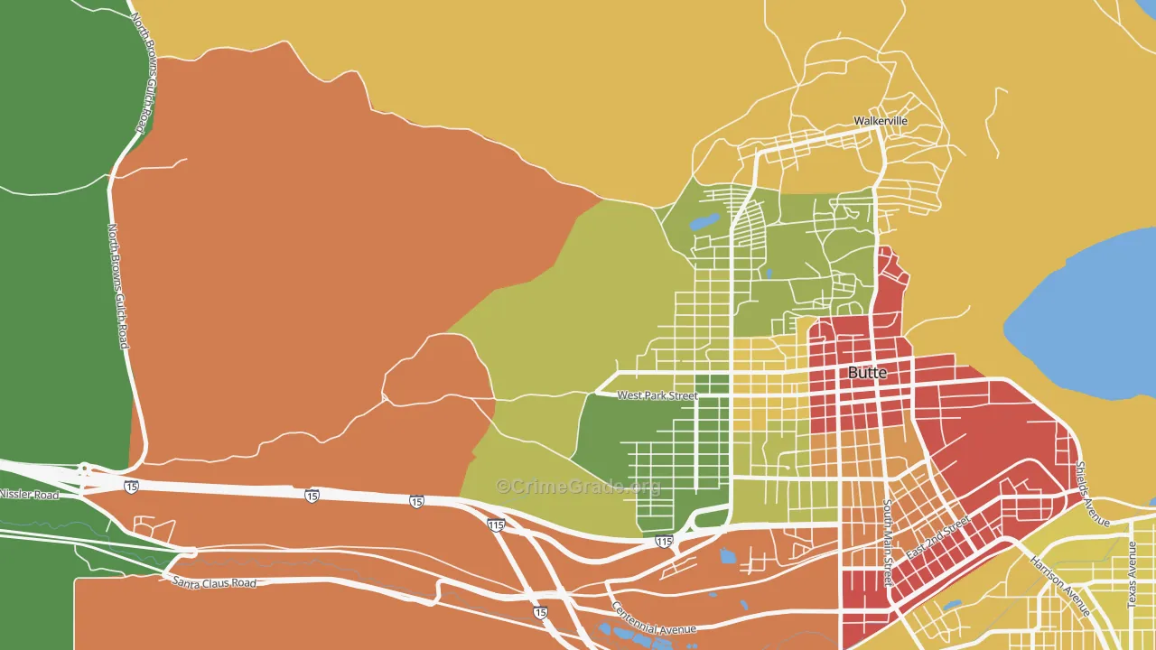 Centerville, MT Map of Drug-Related Crime Rates