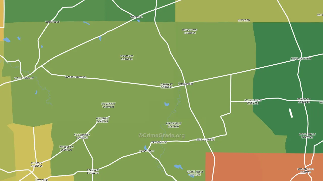 Centerville, PA Map of Drug-Related Crime Rates