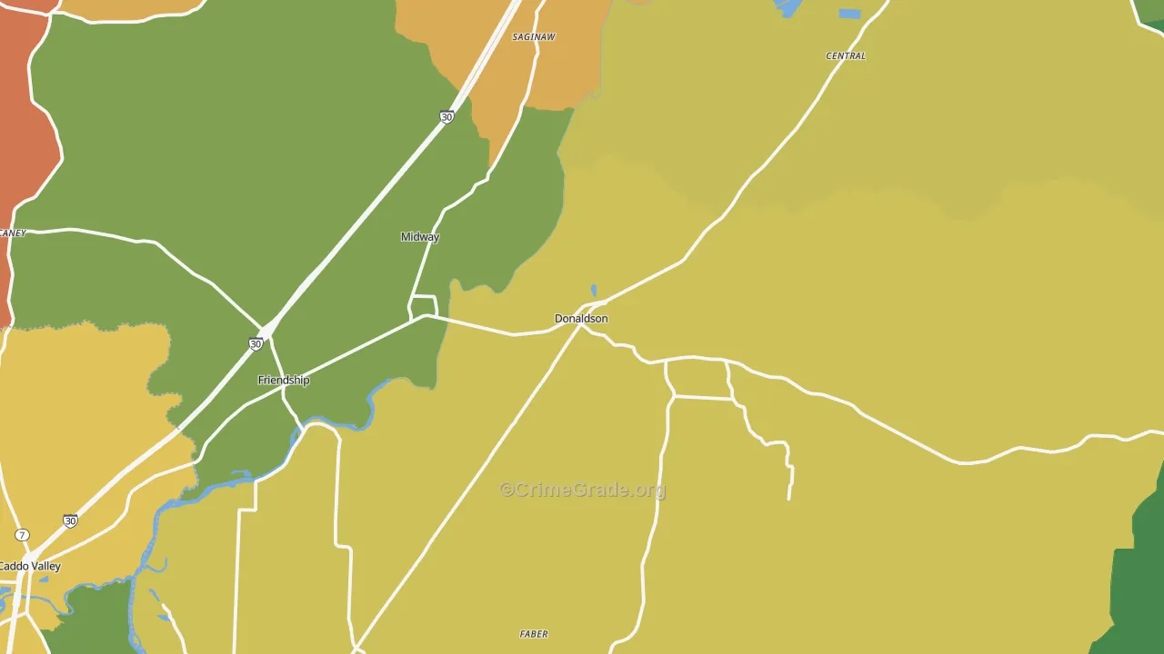 Central, AR Map of Drug-Related Crime Rates