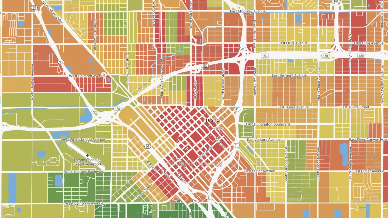 Central, Fresno, CA Map of Drug-Related Crime Rates