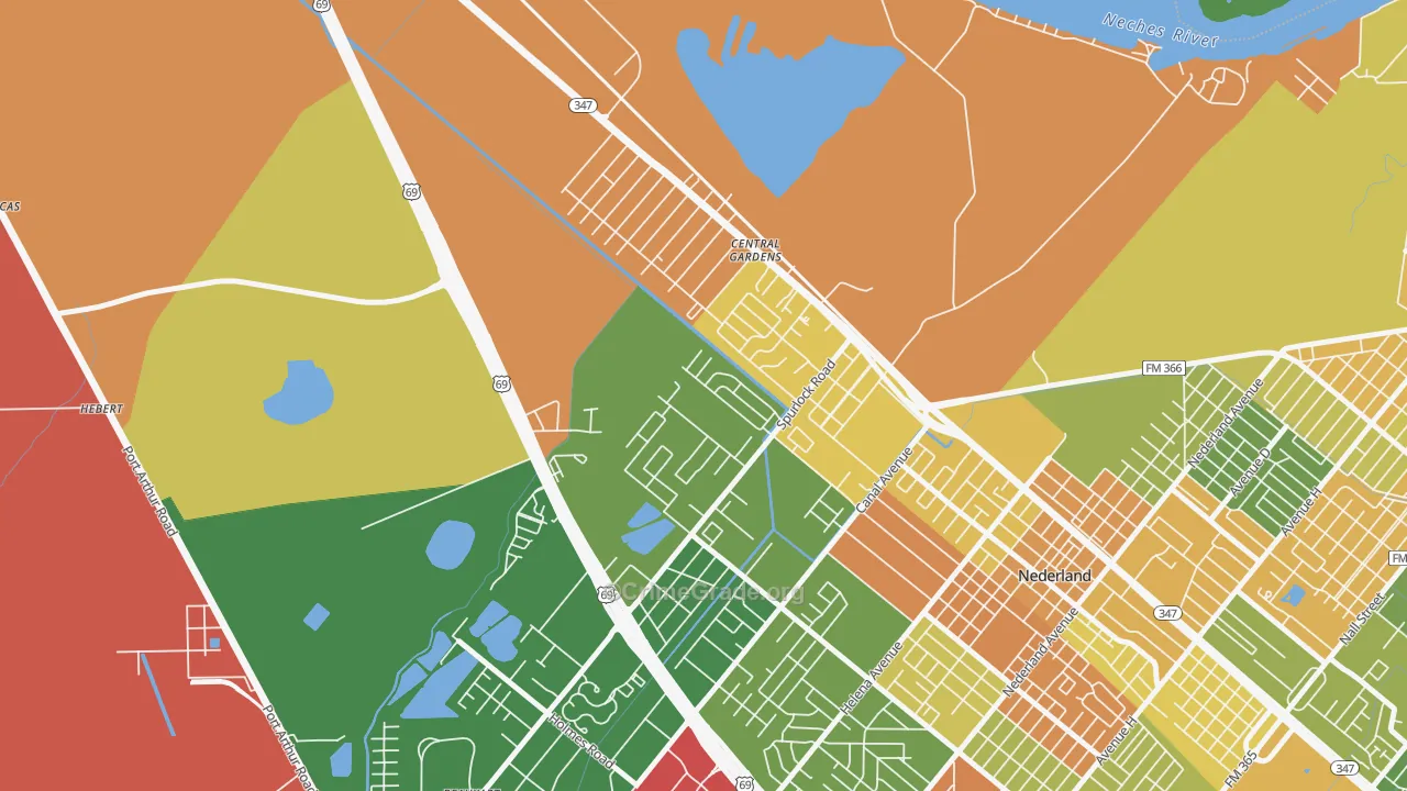 Central Gardens, TX Map of Drug-Related Crime Rates