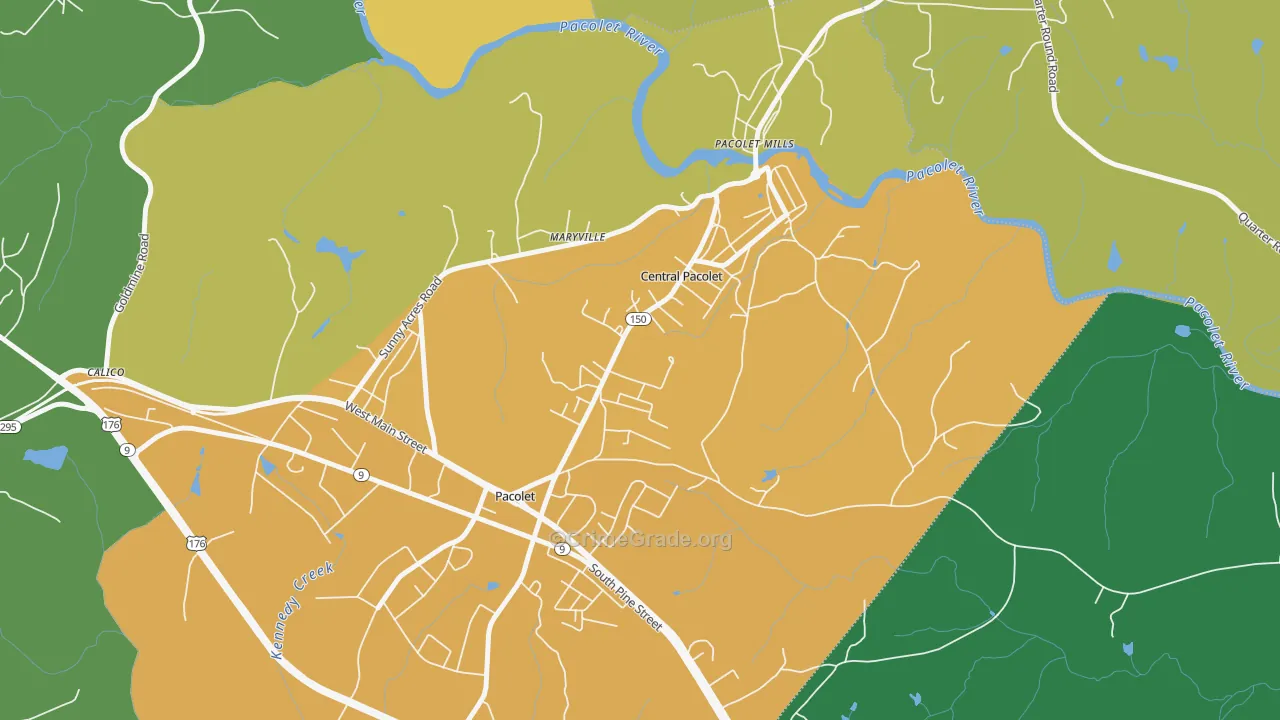 Central Pacolet, SC Map of Drug-Related Crime Rates