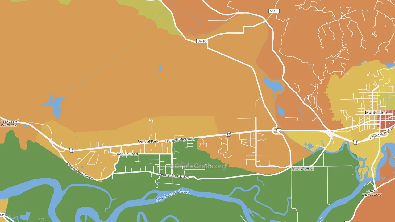 Central Park, WA Map of Drug-Related Crime Rates