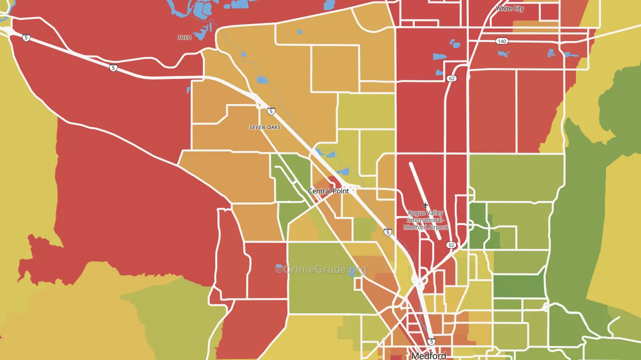 Central Point, OR Map of Drug-Related Crime Rates