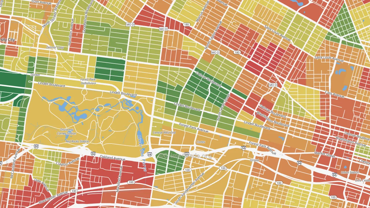 Central West End, St. Louis, MO Map of Drug-Related Crime Rates