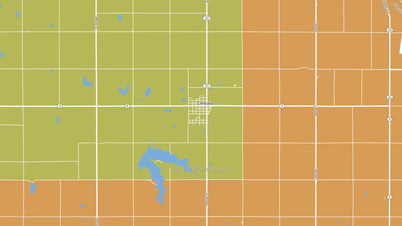 Centralia, KS Map of Drug-Related Crime Rates