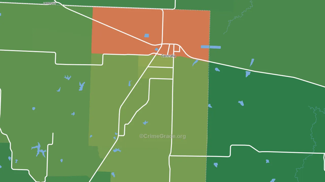 Centralia, MO Map of Drug-Related Crime Rates