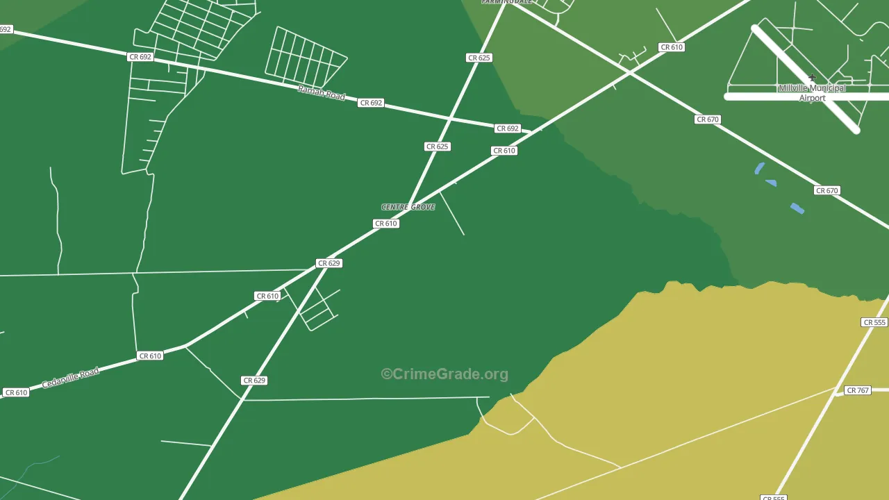 Centre Grove, NJ Map of Drug-Related Crime Rates