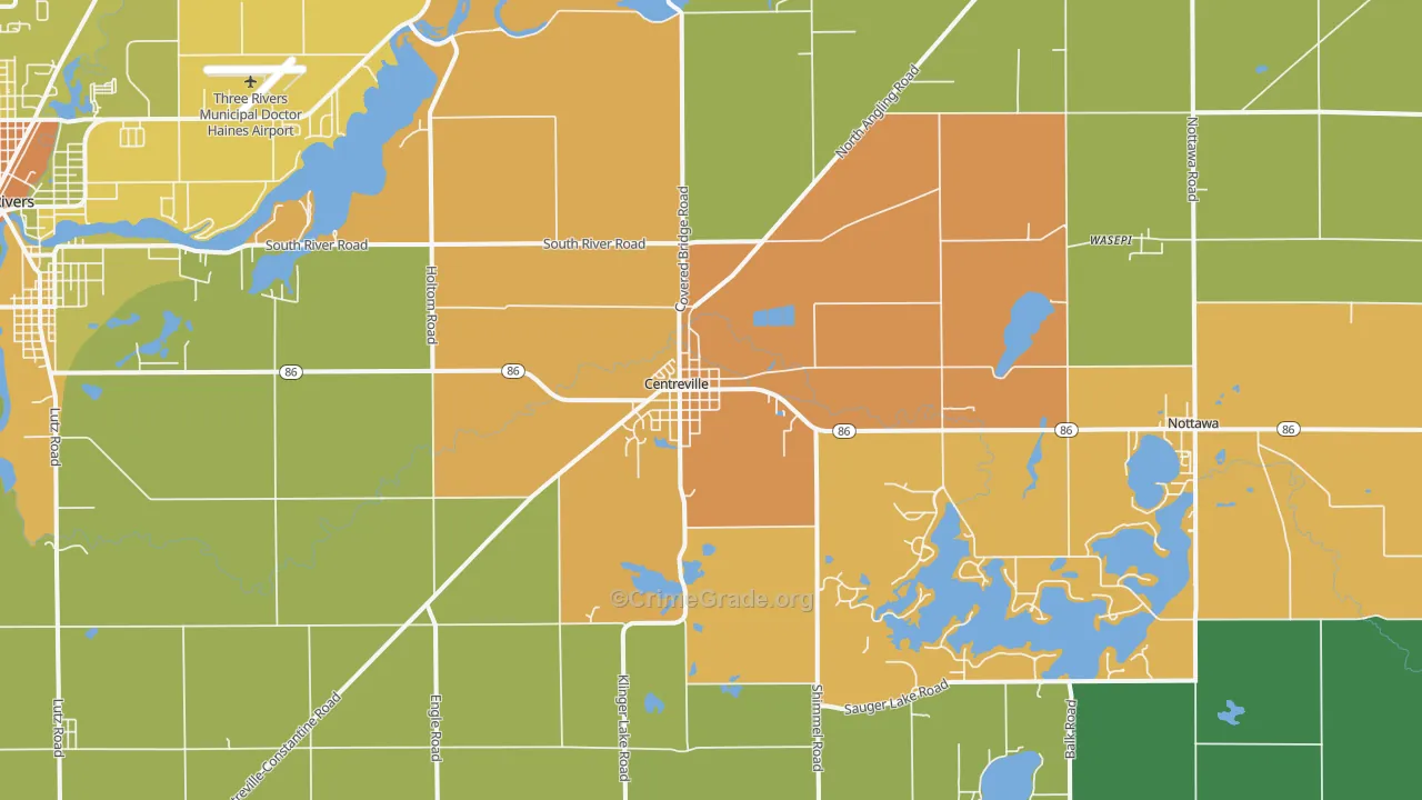 Centreville, MI Map of Drug-Related Crime Rates